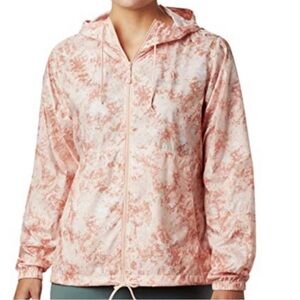 Columbia‎ Flash Forward Windbreaker Rain Jacket Womens XL Peach Orange Hooded
